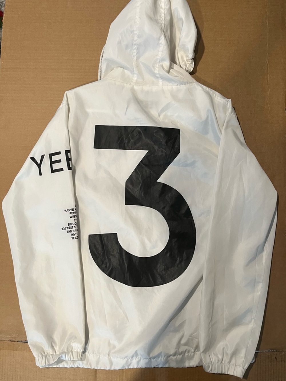 Yeezy White Hooded Windbreaker